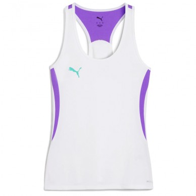 Maglietta Puma Individual Padel Tank bianca lilla