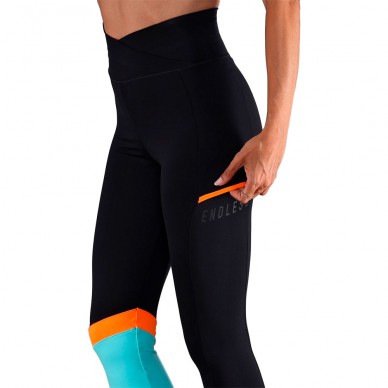 Leggings Endless Line Pocket HW nero blu