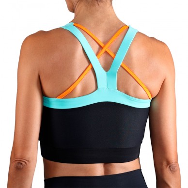 Maglietta Endless Top Crop nera blu