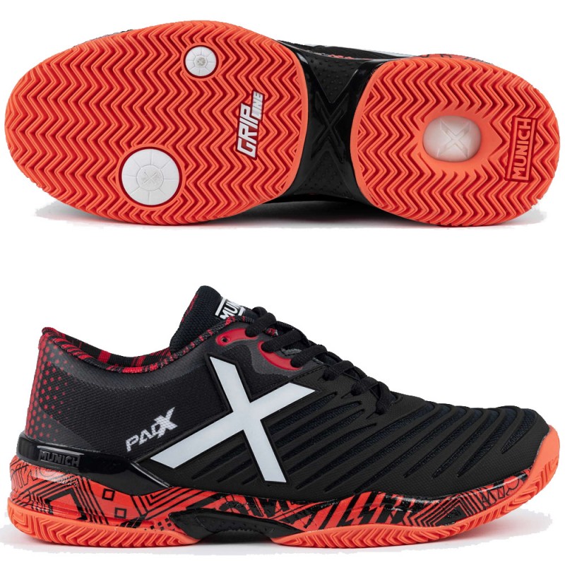 Scarpe Munich PADX 55 Padel black red 2025 Scarpe Munich PADX 55 Padel black red 2025