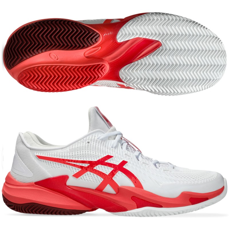Scarpe Asics Court FF3 Novak Clay white electric red 2025 Scarpe Asics Court FF3 Novak Clay white electric red 2025