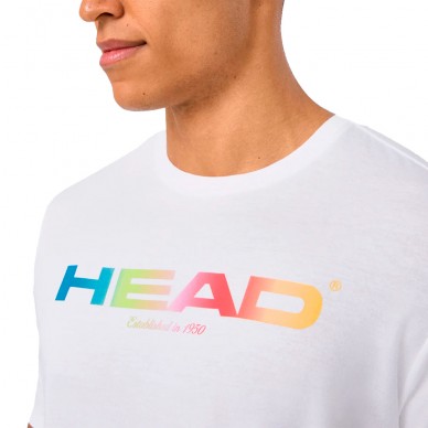Maglietta Head Rainbow bianca