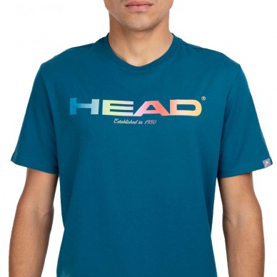 Maglietta Head Rainbow verde azulado
