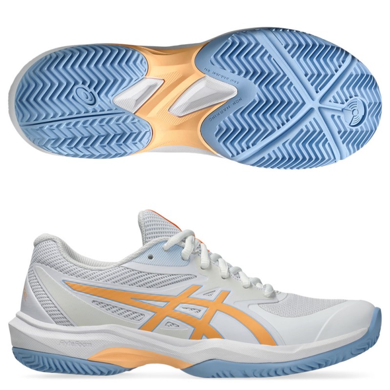 Scarpe Asics Game FF Padel white orange glow 2025 Scarpe Asics Game FF Padel white orange glow 2025