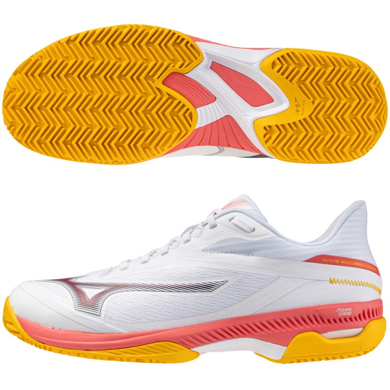 Scarpe Mizuno Wave Exceed Court CC white calypso coral 2025
