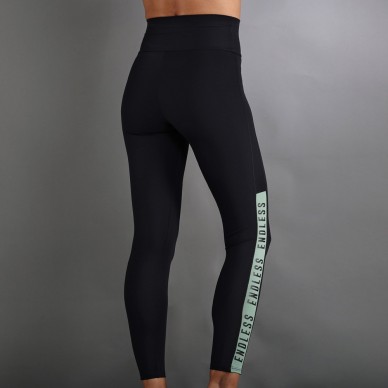 Leggings Endless Syncro nero verde foresta