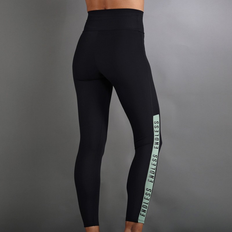 Leggings Endless Syncro nero verde foresta