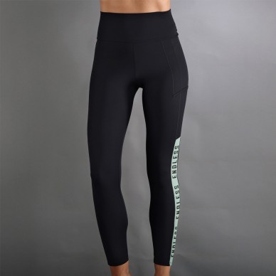 Leggings Endless Syncro nero verde foresta
