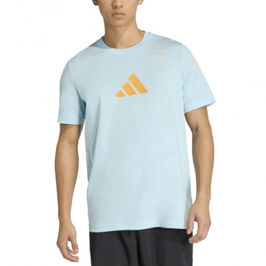 Maglietta Adidas M Padel Cat blu ciano
