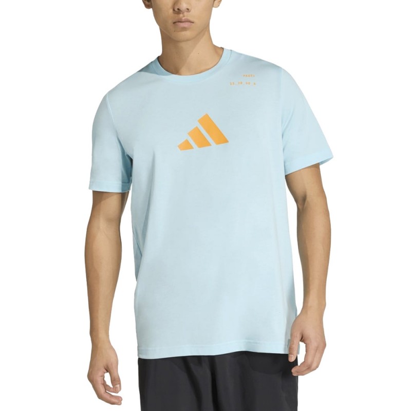 Maglietta Adidas M Padel Cat blu ciano