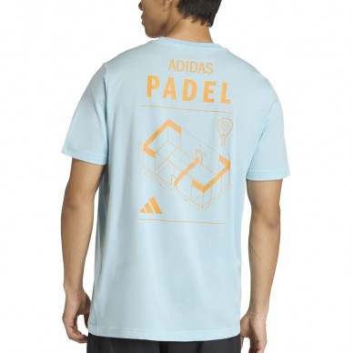 Maglietta Adidas M Padel Cat blu ciano