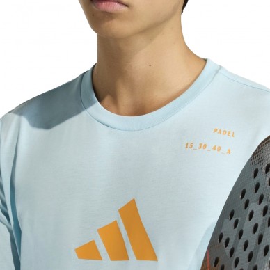 Maglietta Adidas M Padel Cat blu ciano