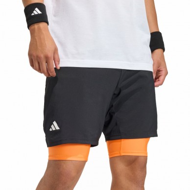 Pantaloncini Adidas Club 2IN1 nero arancione