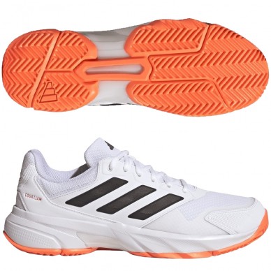 Scarpe Adidas Courtjam Control 3 M Clay white black orange 2026