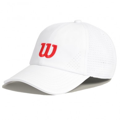 Cappellino Wilson Active Perforated bianco con logo rosso