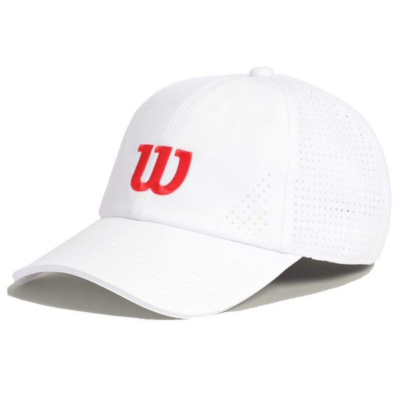 Cappellino Wilson Active Perforated bianco con logo rosso