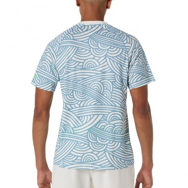 Maglietta Asics Court All Over Print SS Top bianca