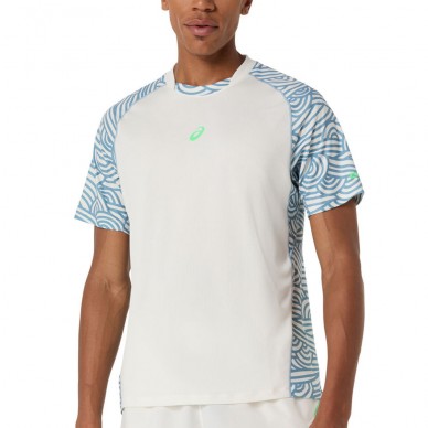 Maglietta Asics Court All Over Print SS Top bianca
