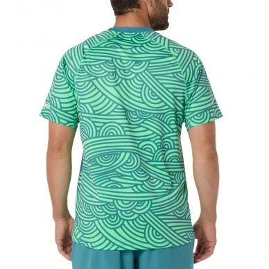 Maglietta Asics Court All Over Print SS Top verde azulado