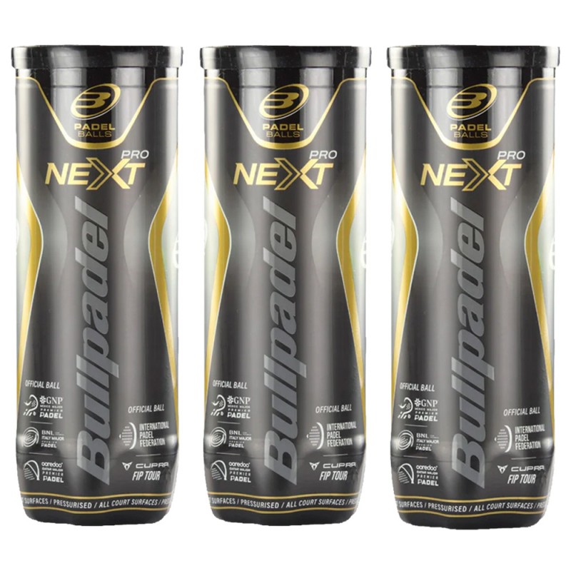 Pack 3 tubo palline Bullpadel FIP Next Pro