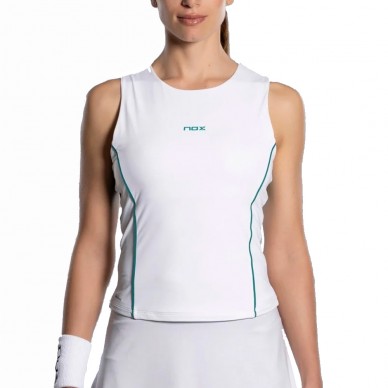 Maglietta Nox Pro spalline bianca verde