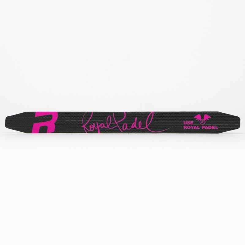 Protector Royal Padel Negro Logo Rosa