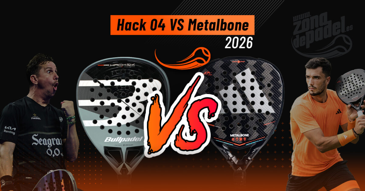 Comparativa Bullpadel Hack 04 2026 VS Adidas Metalbone 2026: racchette da padel con potenza pura